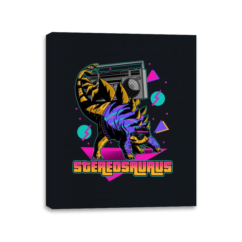 Stereosaurus - A Rad Dinosaur - Canvas Wraps Canvas Wraps RIPT Apparel 11x14 / Black