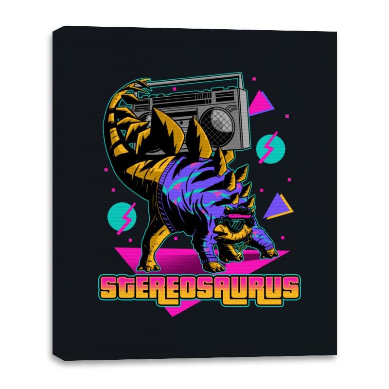 Stereosaurus - A Rad Dinosaur - Canvas Wraps Canvas Wraps RIPT Apparel 16x20 / Black