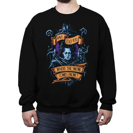 Story about snow - Crew Neck Sweatshirt Crew Neck Sweatshirt RIPT Apparel Small / Black