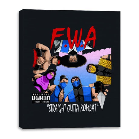 Straight Outta Kombat - Canvas Wraps Canvas Wraps RIPT Apparel 16x20 / Black