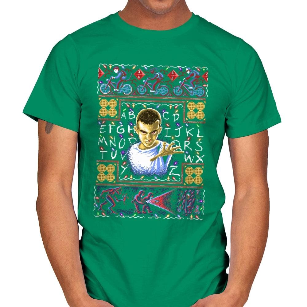 Strange Sweater - Ugly Holiday - Mens T-Shirts RIPT Apparel Small / Kelly Green