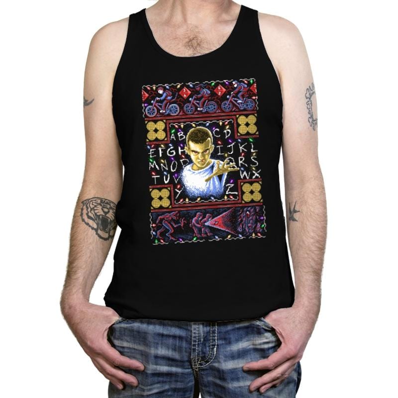 Strange Sweater - Ugly Holiday - Tanktop Tanktop RIPT Apparel X-Small / Black