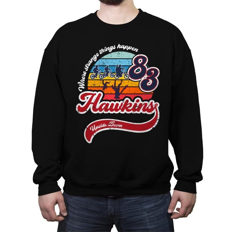 Strange Things Happen - Crew Neck Sweatshirt Crew Neck Sweatshirt RIPT Apparel Small / Black