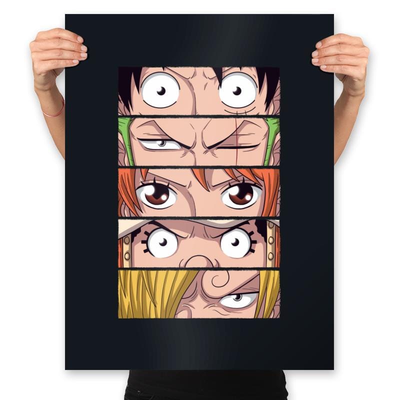 Straw Hat Eyes Pt1 - Prints Posters RIPT Apparel 18x24 / Black