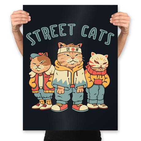 Street Cats - Prints Posters RIPT Apparel 18x24 / Black