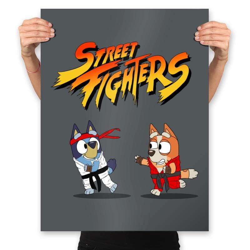 Street Fighter Gang - Prints Posters RIPT Apparel 18x24 / Charcoal