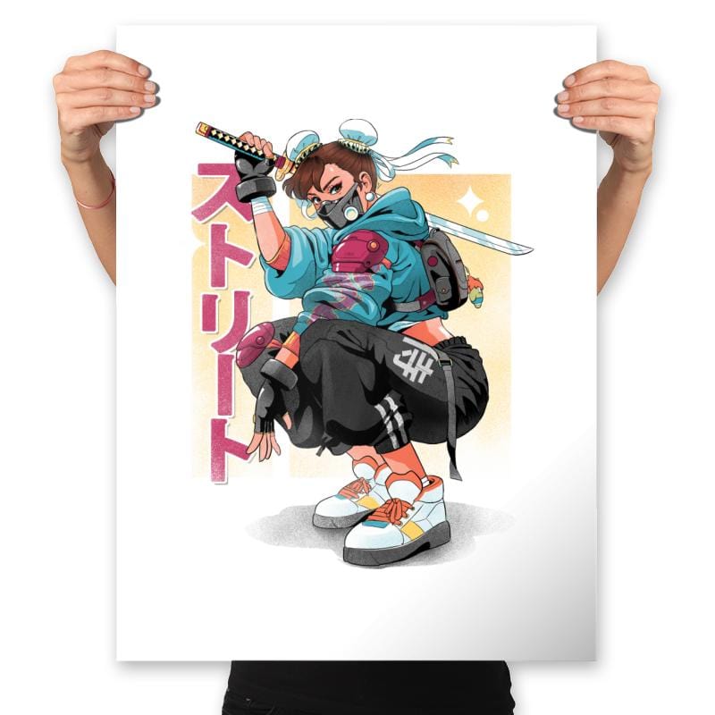 Street Samurai - Prints Posters RIPT Apparel 18x24 / White