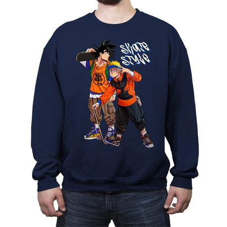 Street Wear Anime 03 - Crew Neck Sweatshirt Crew Neck Sweatshirt RIPT Apparel Small / Navy