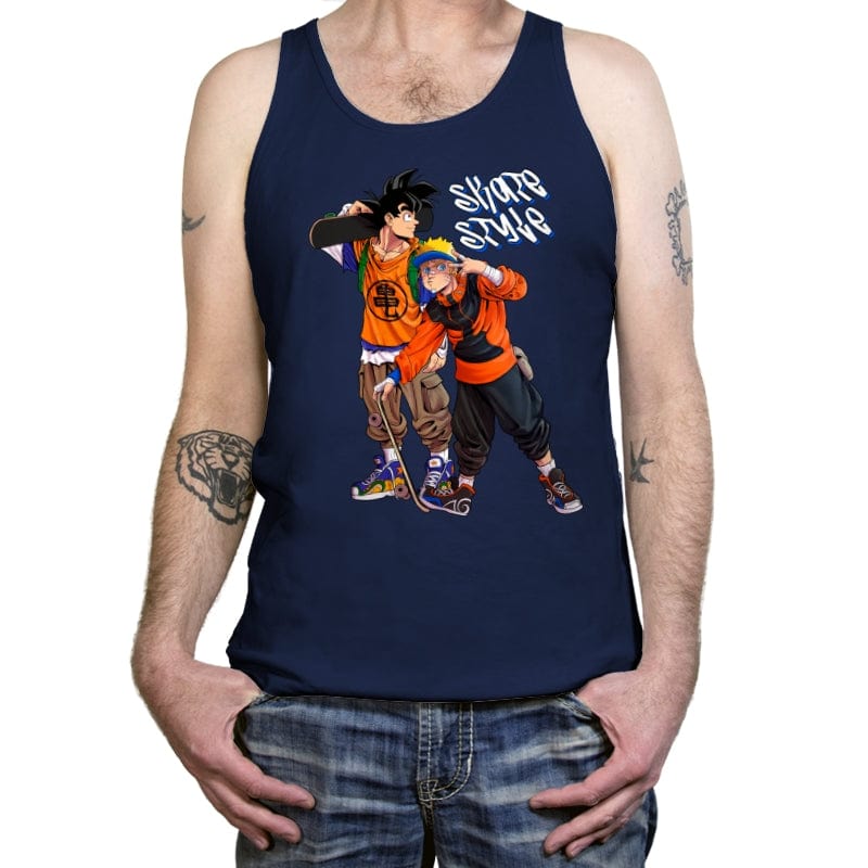 Street Wear Anime 03 - Tanktop Tanktop RIPT Apparel X-Small / Navy