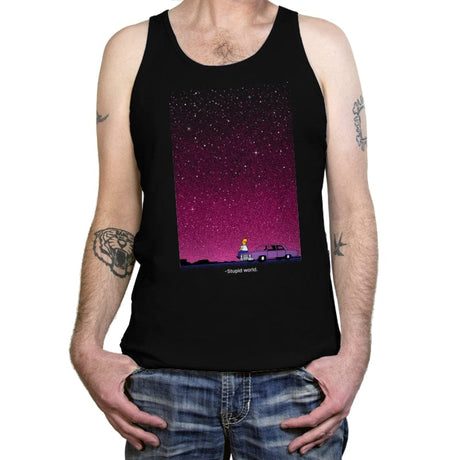 Stupid World - Tanktop Tanktop RIPT Apparel X-Small / Black