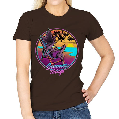 Summer Things - Womens T-Shirts RIPT Apparel Small / Dark Chocolate