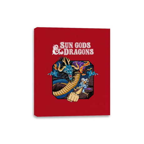 Sun Gods and Dragons - Canvas Wraps Canvas Wraps RIPT Apparel 8x10 / Red