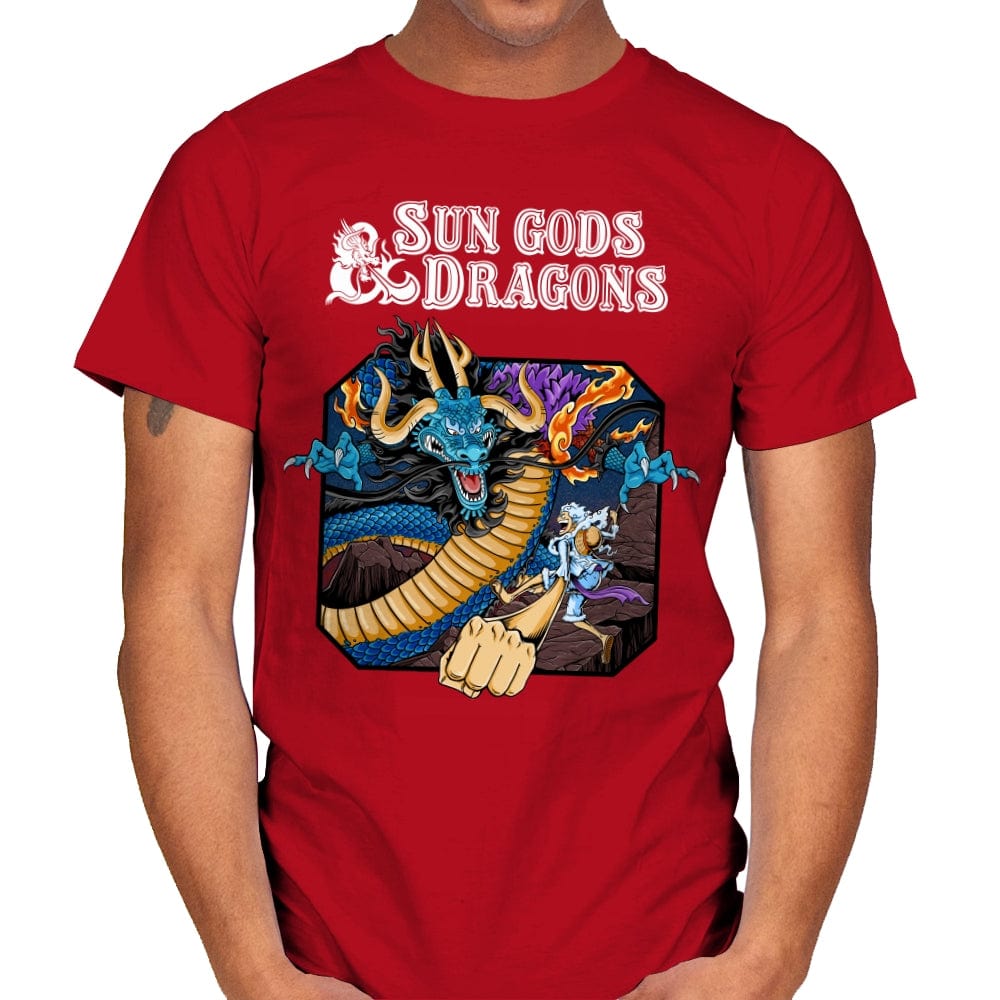 Sun Gods and Dragons - Mens T-Shirts RIPT Apparel Small / Red