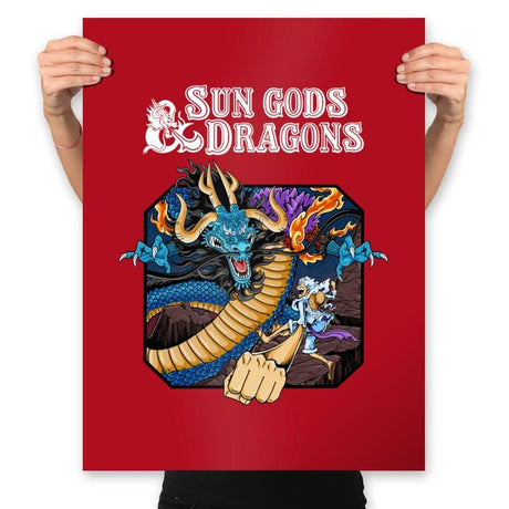 Sun Gods and Dragons - Prints Posters RIPT Apparel 18x24 / Red