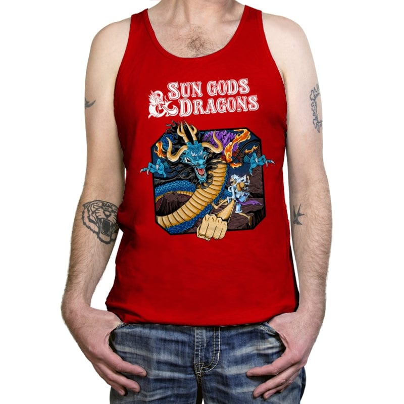 Sun Gods and Dragons - Tanktop Tanktop RIPT Apparel X-Small / Red