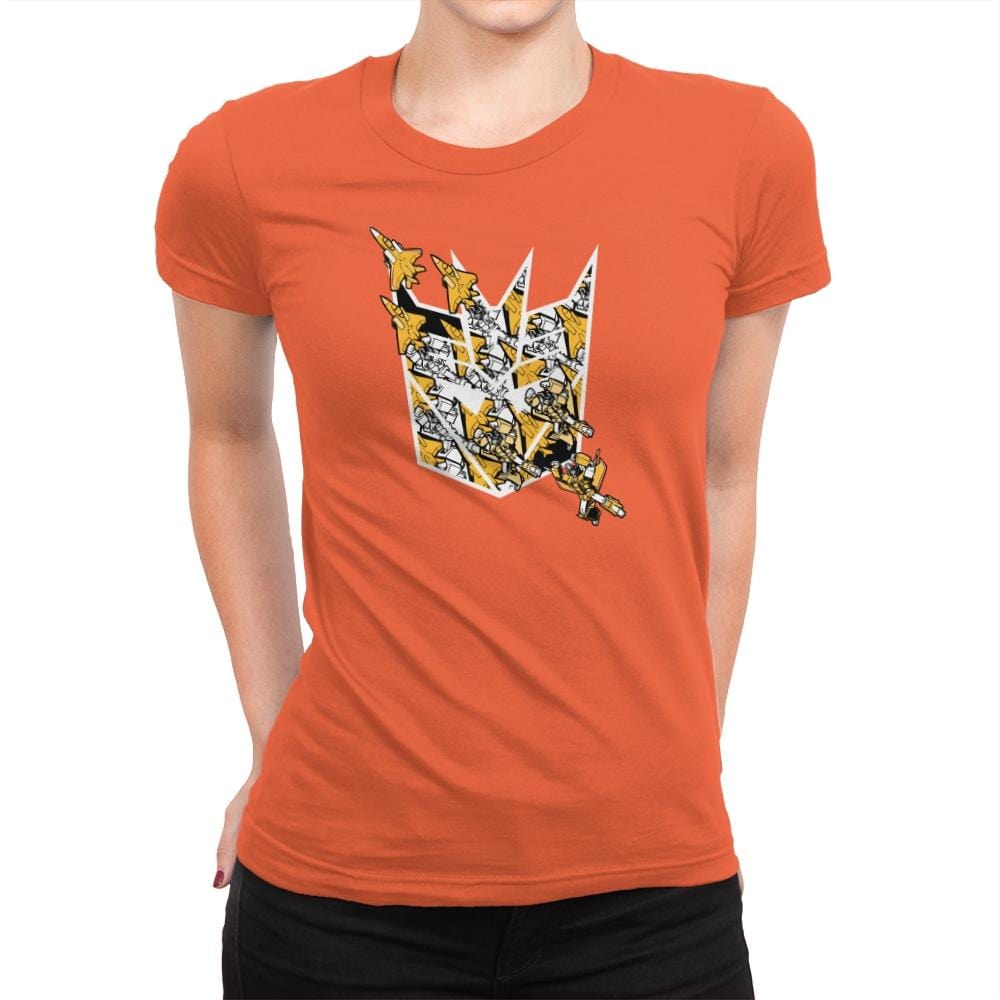 Sunny Stormy Tessellation - 80s Blaarg - Womens Premium T-Shirts RIPT Apparel Small / Classic Orange