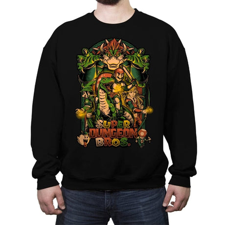 Super Dungeon Bros - Crew Neck Sweatshirt Crew Neck Sweatshirt RIPT Apparel Small / Black