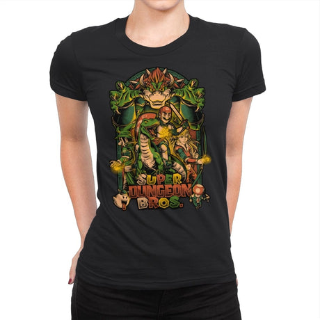 Super Dungeon Bros - Womens Premium T-Shirts RIPT Apparel Small / Black