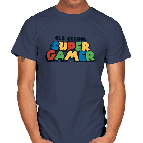 Super Gamer - Mens T-Shirts RIPT Apparel Small / Navy