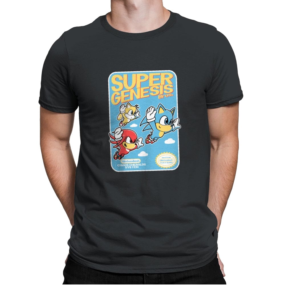 Super Genesis Bros. - Mens Premium T-Shirts RIPT Apparel Small / Heavy Metal