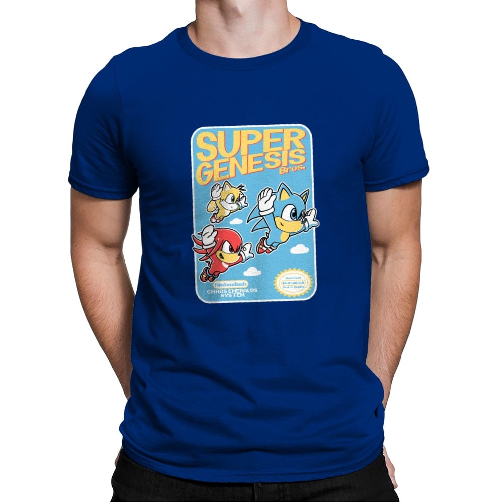 Super Genesis Bros. - Mens Premium T-Shirts RIPT Apparel Small / Royal