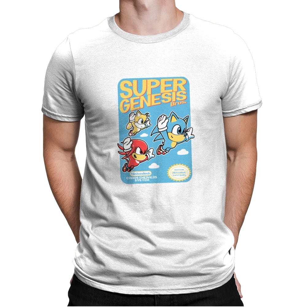 Super Genesis Bros. - Mens Premium T-Shirts RIPT Apparel Small / White