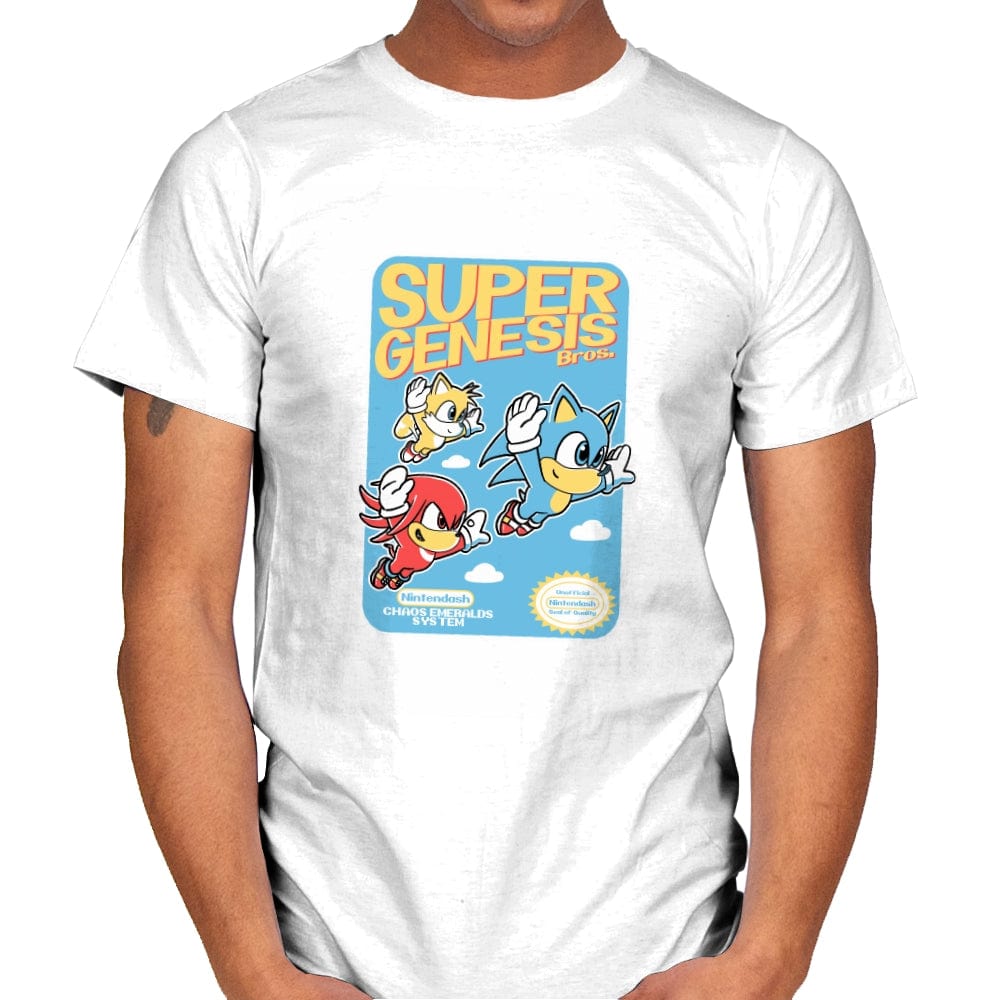 Super Genesis Bros. - Mens T-Shirts RIPT Apparel Small / White