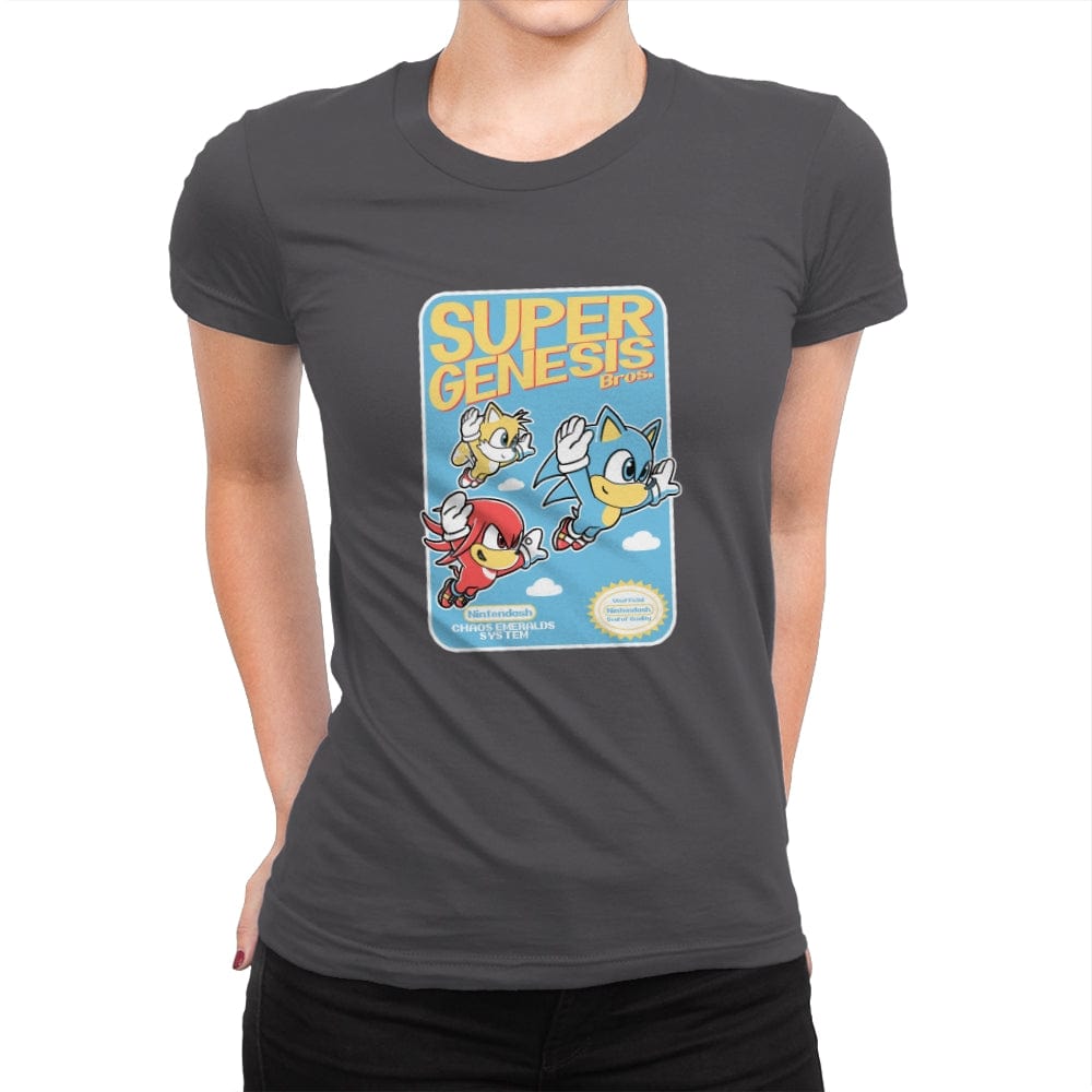 Super Genesis Bros. - Womens Premium T-Shirts RIPT Apparel Small / Heavy Metal