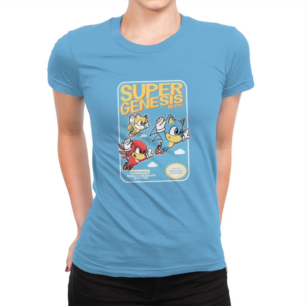 Super Genesis Bros. - Womens Premium T-Shirts RIPT Apparel Small / Turquoise