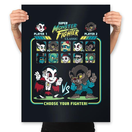 Super Monster Fighters - Prints Posters RIPT Apparel 18x24 / Black