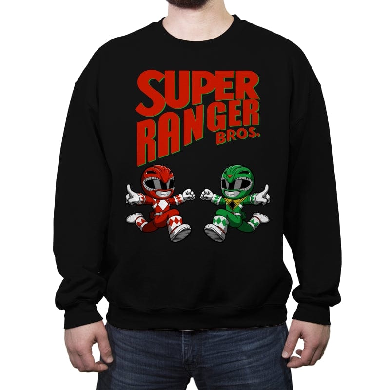 Super Ranger Bros - Crew Neck Sweatshirt Crew Neck Sweatshirt RIPT Apparel Small / Black