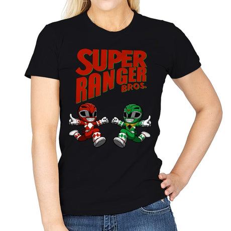 Super Ranger Bros - Womens T-Shirts RIPT Apparel Small / Black