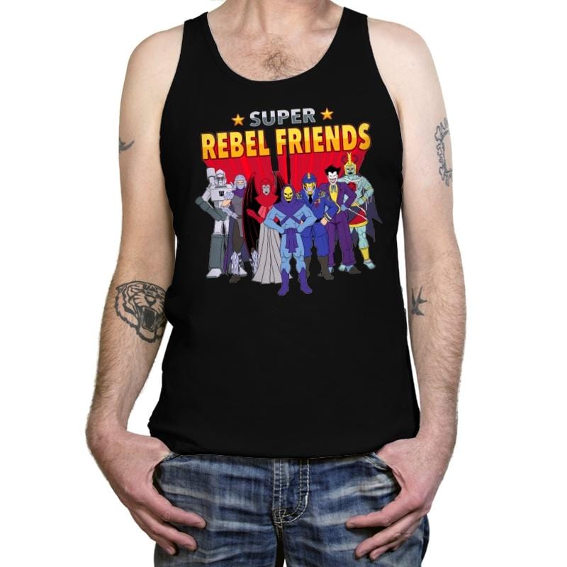 Super Rebel Friends - Tanktop Tanktop RIPT Apparel X-Small / Black