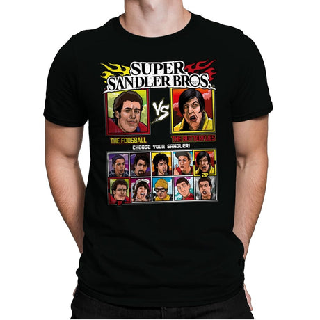 Super Sandler Bros - Retro Fighter Series - Mens Premium T-Shirts RIPT Apparel Small / Black