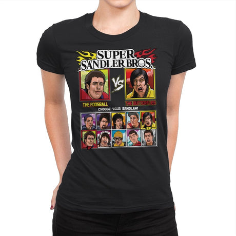 Super Sandler Bros - Retro Fighter Series - Womens Premium T-Shirts RIPT Apparel Small / Black