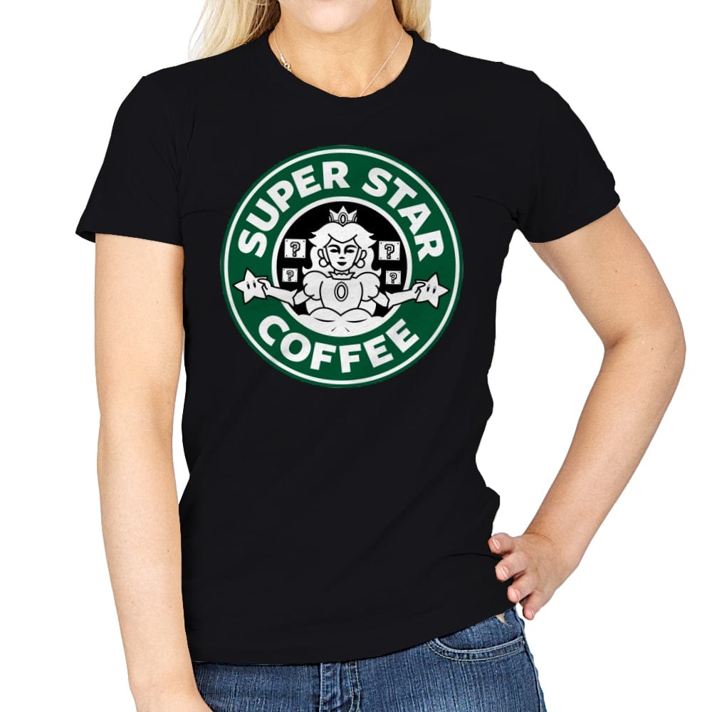 Super Star Coffee - Womens T-Shirts RIPT Apparel Small / Black