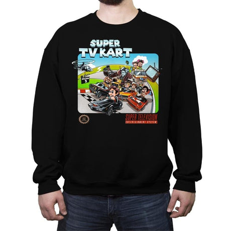 Super TV Kart - Crew Neck Sweatshirt Crew Neck Sweatshirt RIPT Apparel Small / Black