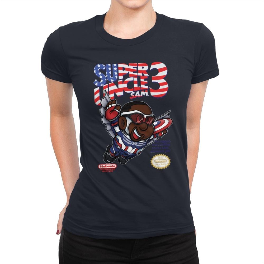 Super Uncle Sam - Womens Premium T-Shirts RIPT Apparel Small / Midnight Navy