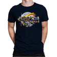 Superheroes Lunch Atop A Skyscraper - Best Seller - Mens Premium T-Shirts RIPT Apparel Small / Midnight Navy