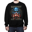 Support Our Troops - Crew Neck Sweatshirt Crew Neck Sweatshirt RIPT Apparel Small / Black