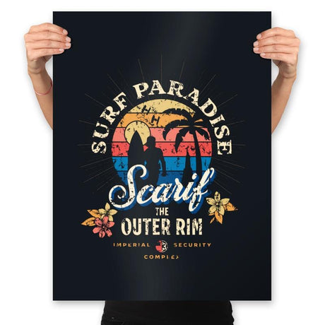 Surf Scarif - Prints Posters RIPT Apparel 18x24 / Black