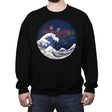 Surfing the Great Wave - Crew Neck Sweatshirt Crew Neck Sweatshirt RIPT Apparel Small / Black