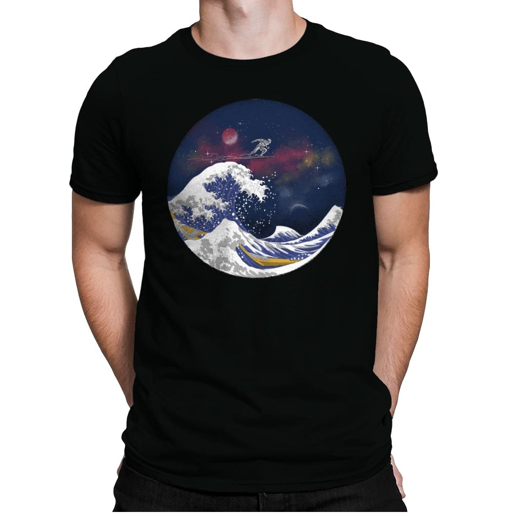 Surfing the Great Wave - Mens Premium T-Shirts RIPT Apparel Small / Black