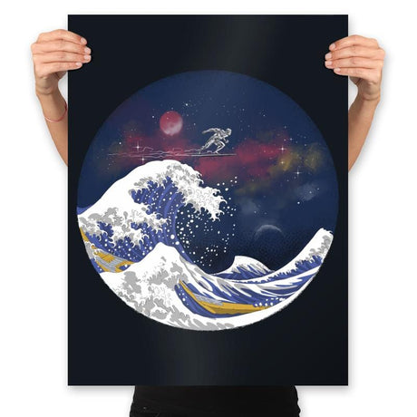 Surfing the Great Wave - Prints Posters RIPT Apparel 18x24 / Black