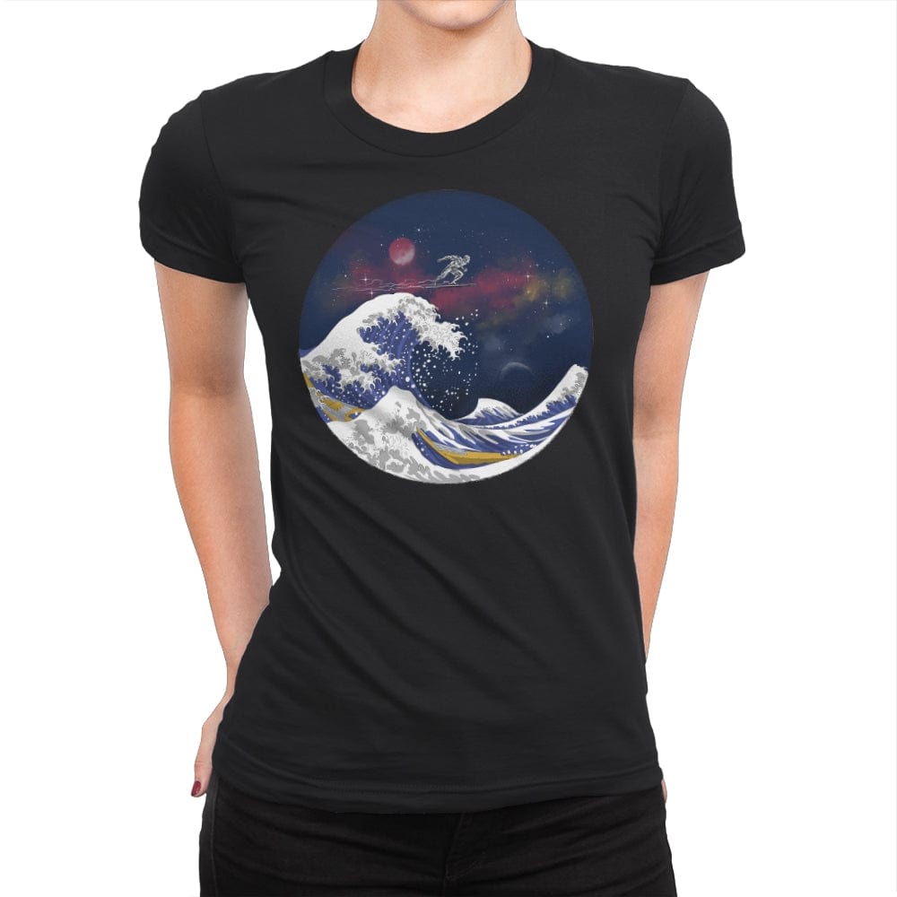 Surfing the Great Wave - Womens Premium T-Shirts RIPT Apparel Small / Black