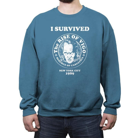 Surviving Vigo - Crew Neck Sweatshirt Crew Neck Sweatshirt RIPT Apparel Small / Indigo Blue