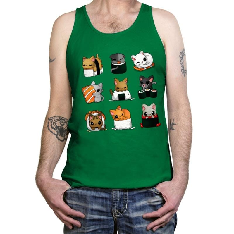 Sushi Kittens - Tanktop Tanktop RIPT Apparel X-Small / Kelly