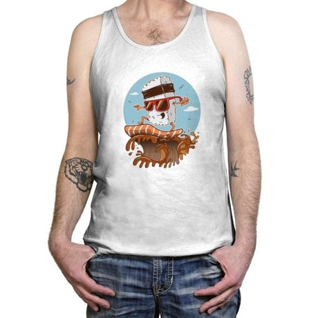 Sushi Surfer - Tanktop Tanktop RIPT Apparel X-Small / White