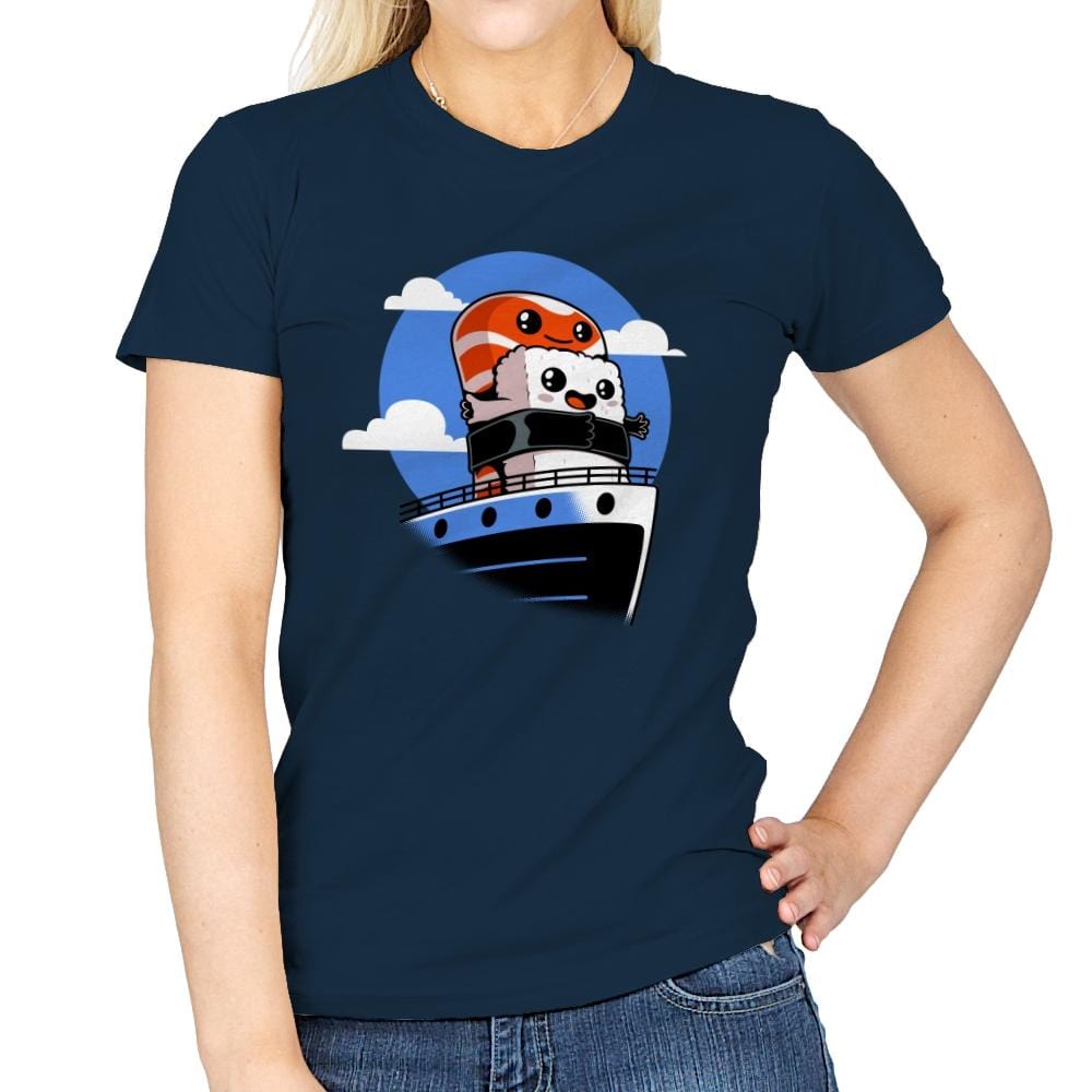 Sushitanic - Womens T-Shirts RIPT Apparel Small / Navy