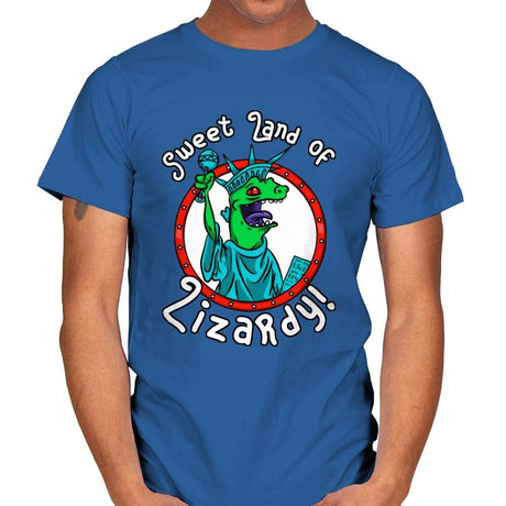 Sweet land of Lizardy - Mens T-Shirts RIPT Apparel Small / Royal